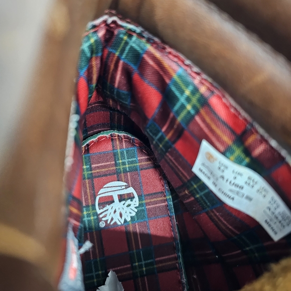 Timberland sugar & spice red plaid leather hiking boots Size 9.5 - Picture 12 of 12